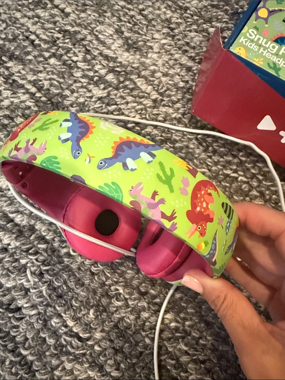 Snug Play + Kids Headphones - Pink & Green Jungle Design